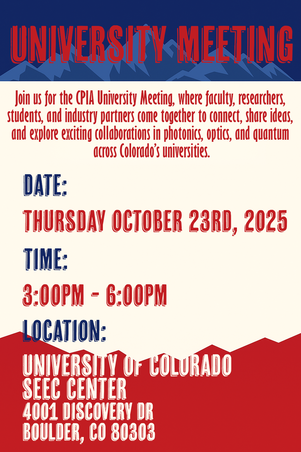 University Meeting, Colorado Photonics University Meeting